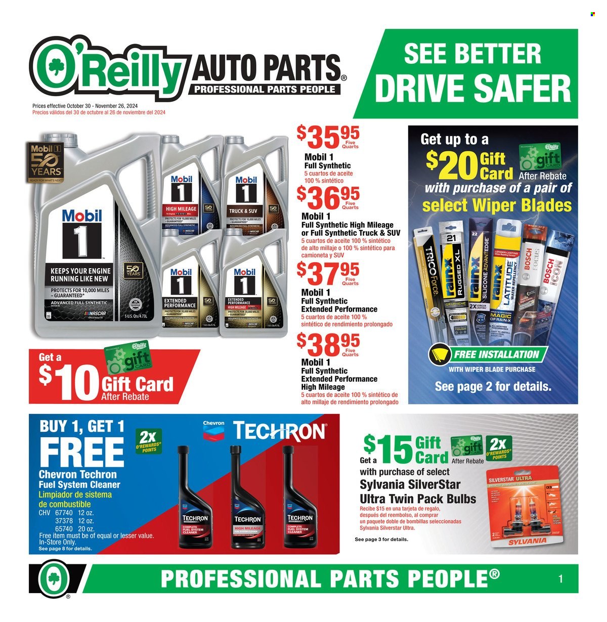 O'Reilly Auto Parts ad - 10/30/2024 - 11/26/2024. Page 1