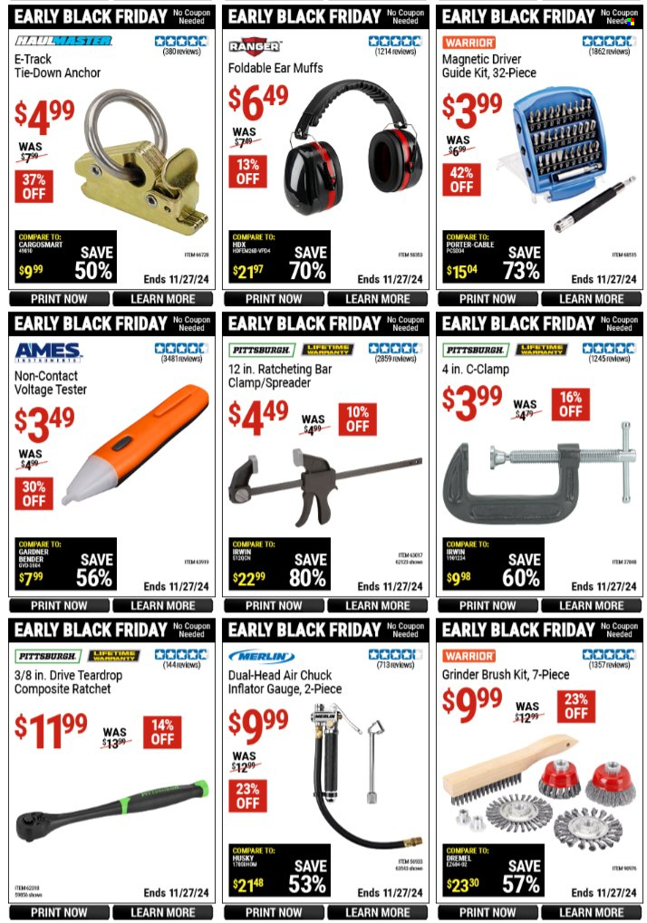 Harbor Freight ad - 11/01/2024 - 11/27/2024. Page 1