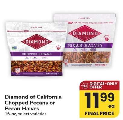 Diamond of California Chopped Pecans or Pecan Halves - 16-oz, select varieties