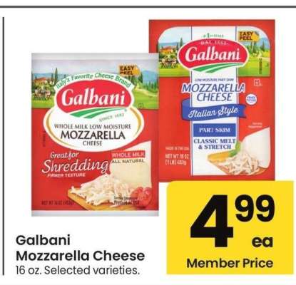 Galbani Mozzarella Cheese - 16 oz. Selected varieties.