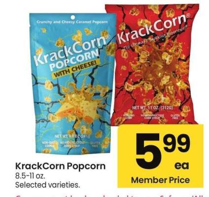 KrackCorn Popcorn - 8.5-11 oz.
Selected varieties.