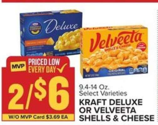 Kraft Deluxe or Velveeta Shells & Cheese