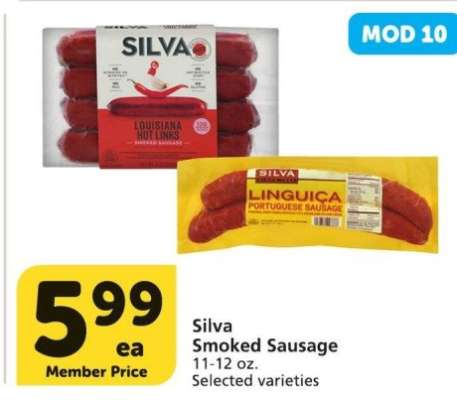 Silva Smoked Sausage - 11-12 oz. Selected varieties