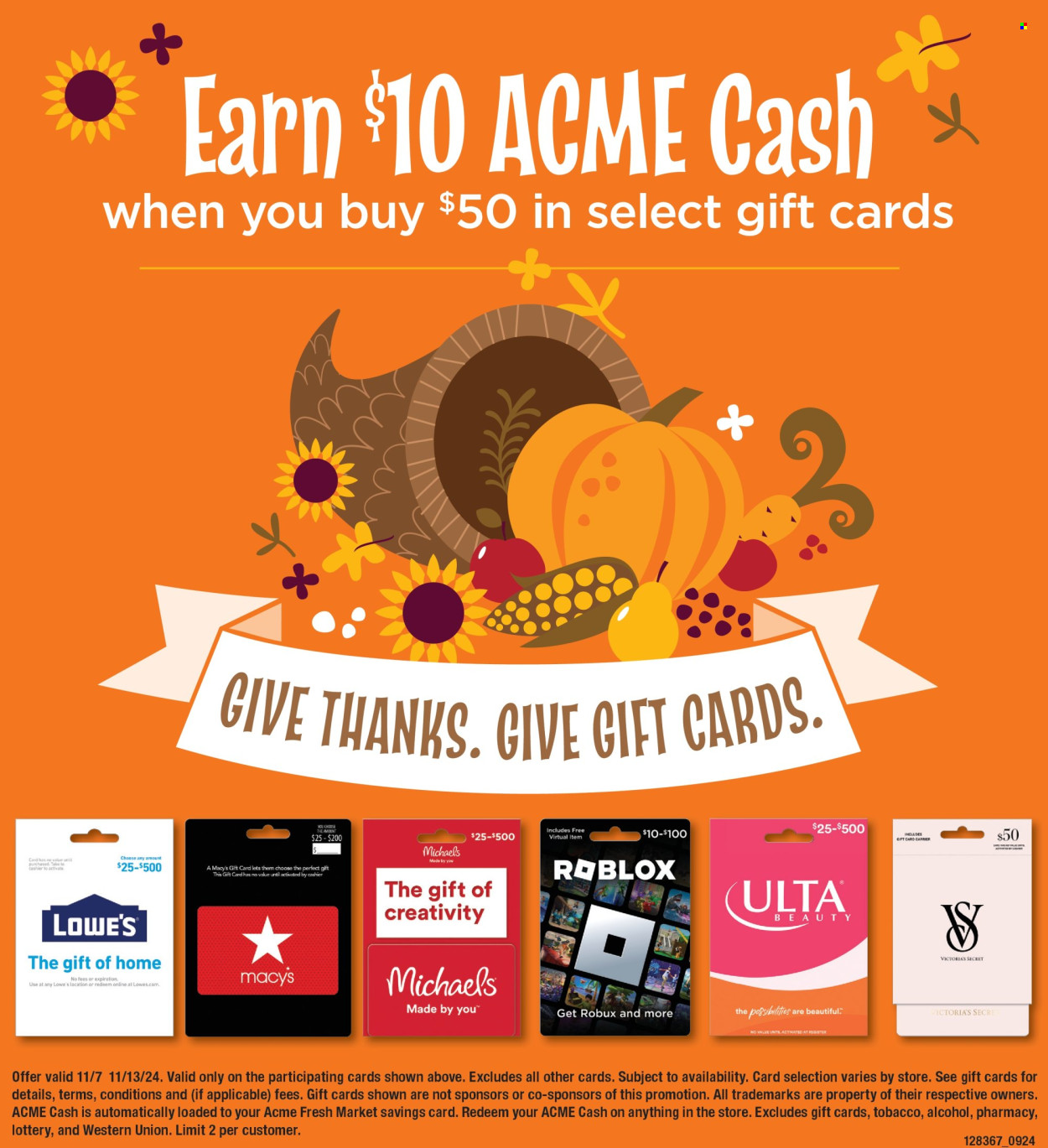 ACME Fresh Market ad - 11/07/2024 - 11/13/2024. Page 13