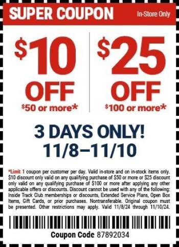 Harbor Freight Flyer - 11/08/2024 - 11/10/2024.