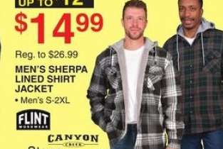 CANYON CREEK MEN'S SHERPA LINED SHIRT JACKET - • Men's S - 2XL