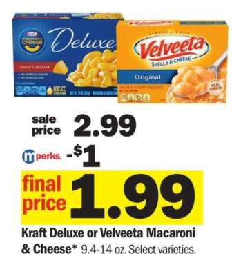 Kraft Deluxe or Velveeta Macaroni & Cheese - 9.4-14 oz. Select varieties.