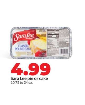 Sara Lee pie or cake