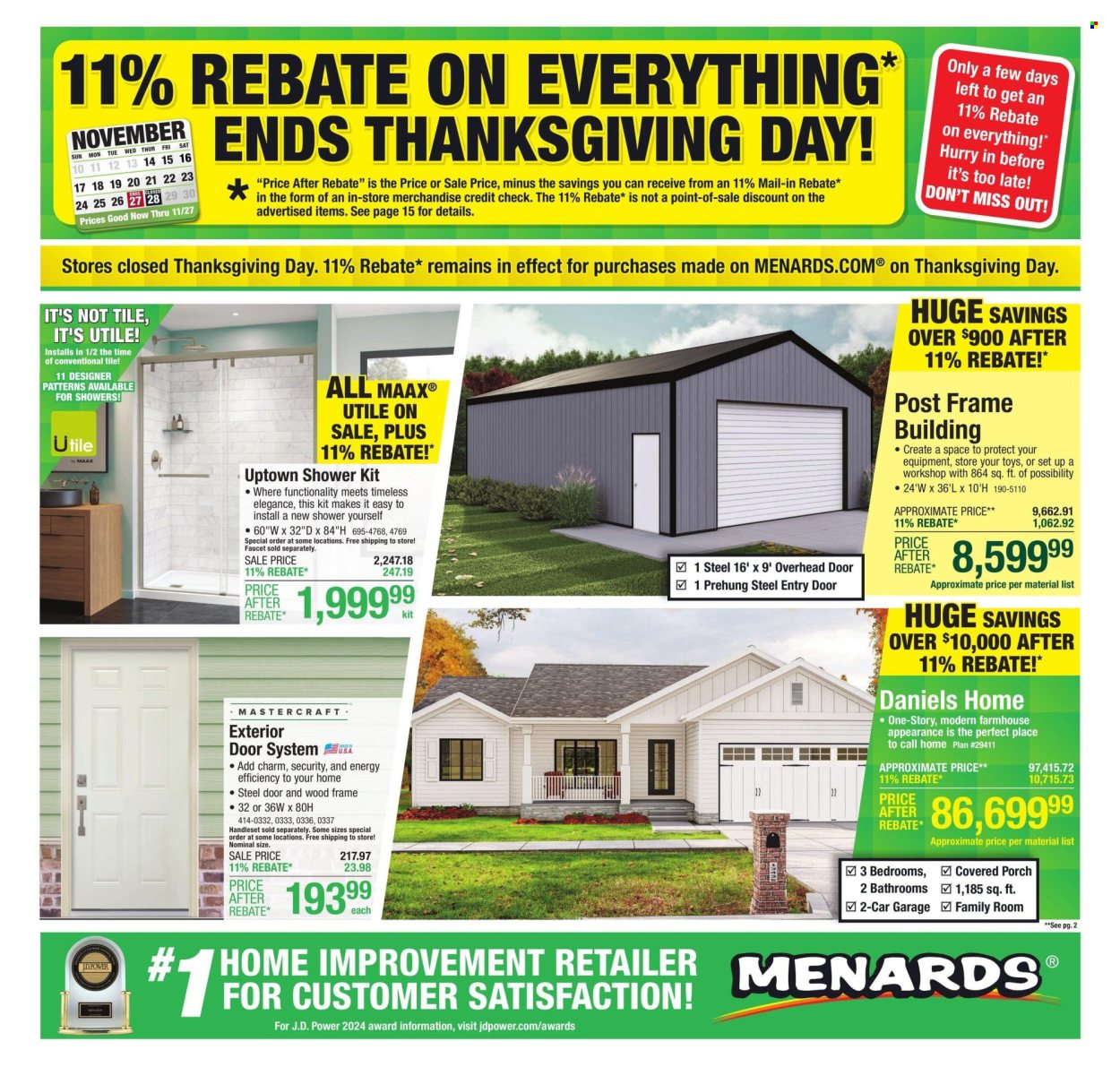 Menards ad - 11/14/2024 - 11/27/2024. Page 1