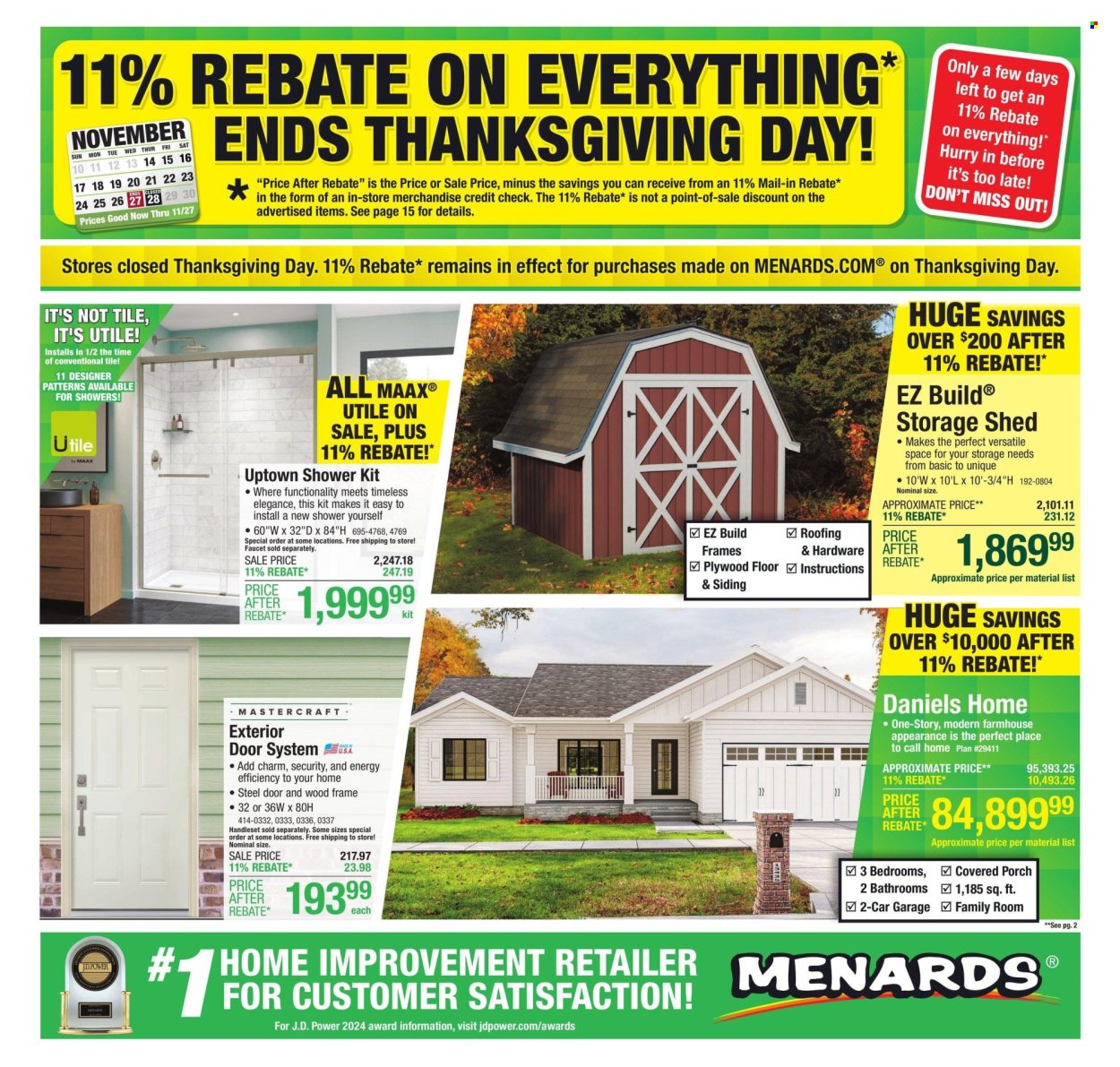 Menards ad - 11/14/2024 - 11/27/2024. Page 1