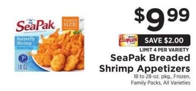 Breaded Shrimp Appetizers - 18 to 28 - oz. pkg., Frozen, Family Packs, All Varieties