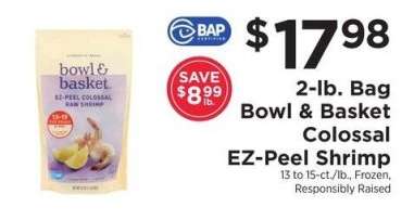 2-lb. Bag Colossal EZ Peel Shrimp - 13 to 15 - ct./lb., Frozen, Responsibly Raised