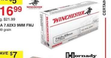 WINCHESTER USA 7.62X3 9MM FMJ - • 139 grain