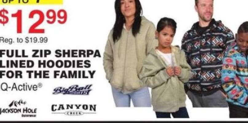 FULL ZIP SHERPA LINED HOODIES FOR THE FAMILY