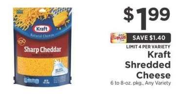 Shredded Cheese - 6 to 8 - oz. pkg., Any Variety