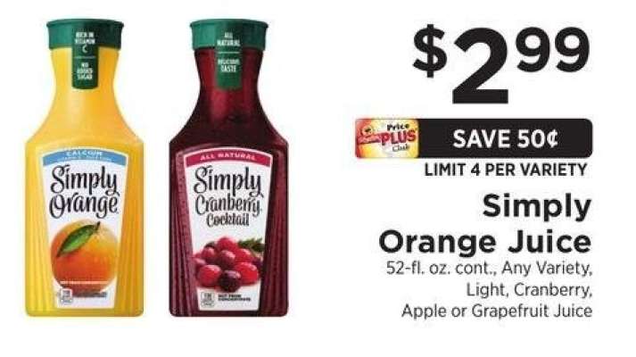 Orange Juice - 52 - fl. oz. cont., Any Variety, Light, Cranberry, Apple or Grapefruit Juice