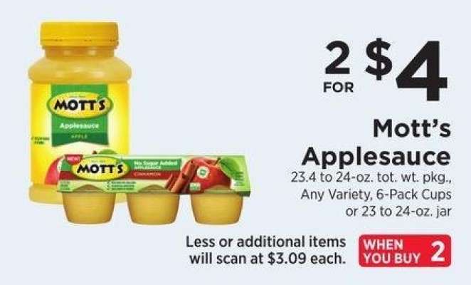 Applesauce - 23.4 to 24-oz. tot. wt. pkg., Any Variety, 6-Pack Cups or 23 to 24-oz. jar