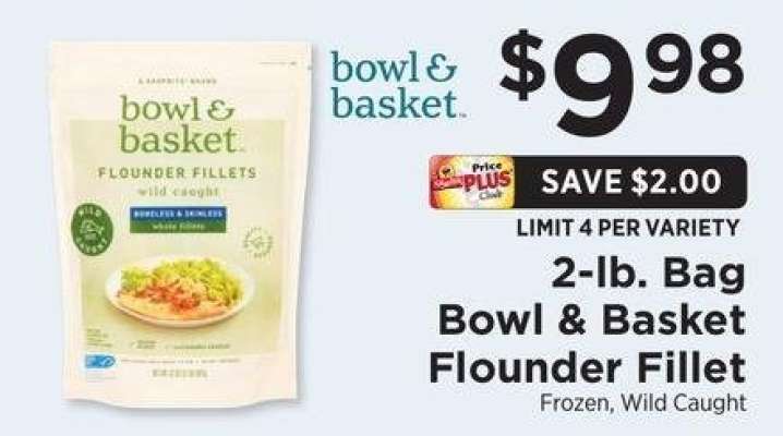 2-lb. Bag Bowl & Basket Flounder Fillet - Frozen, Wild Caught