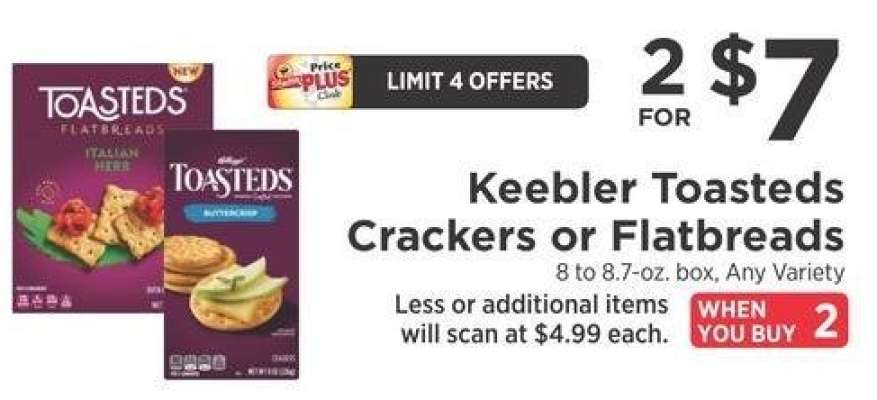 Toasteds Crackers or Flatbreads - 8 to 8.7 - oz. box, Any Variety