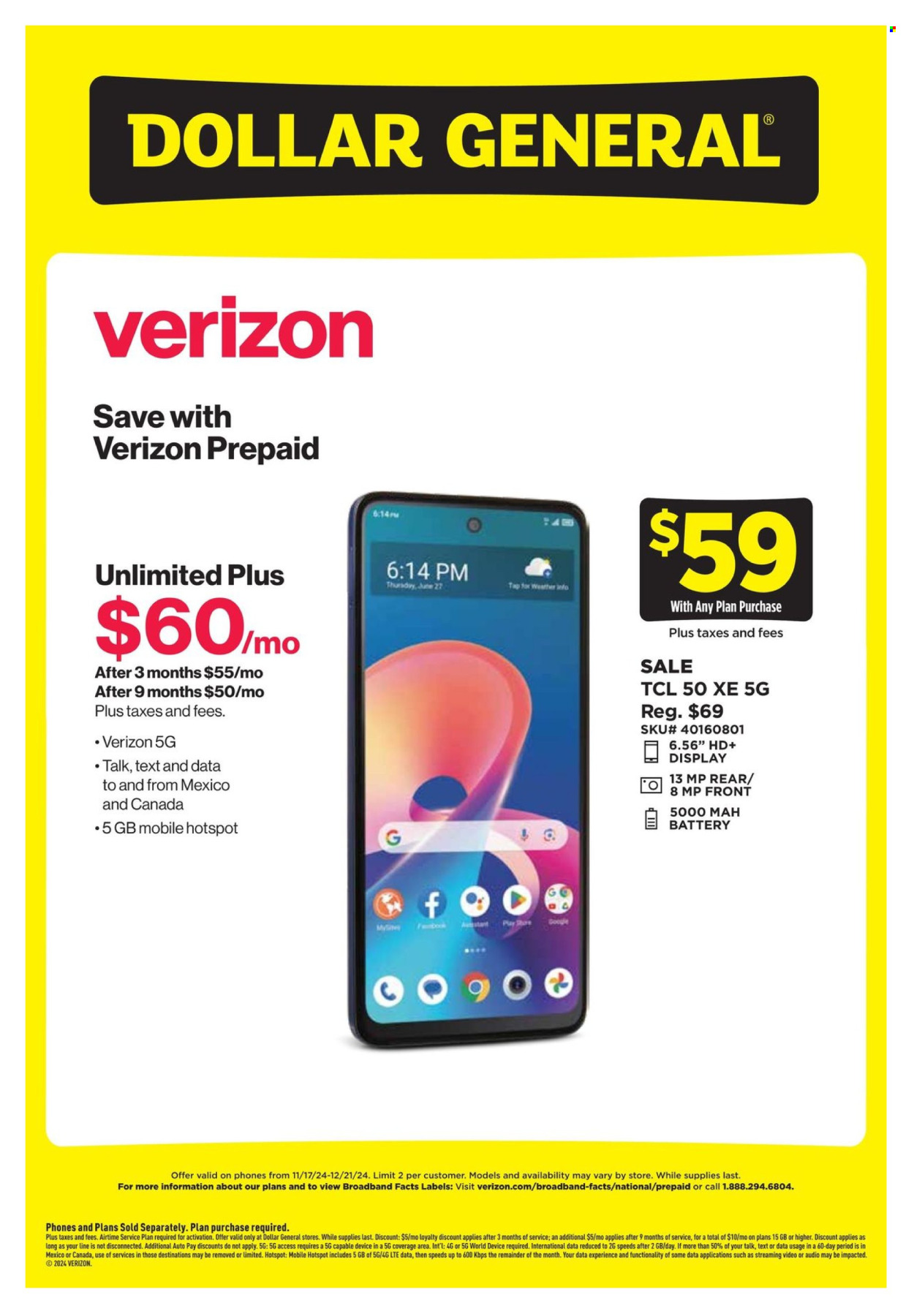 Dollar General ad - 11/17/2024 - 12/21/2024. Page 1