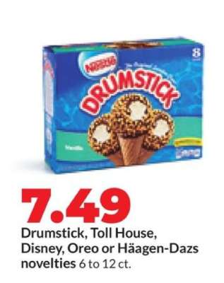 Drumstick, Toll House, Disney, Oreo or Häagen-Dazs novelties