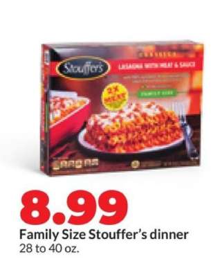 Family Size Stouffer's dinner