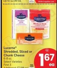 Lucerne® Shredded, Sliced or Chunk Cheese - 6-8 oz. Select Varieties