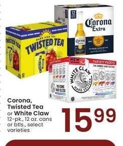 Corona, Twisted Tea or White Claw - 12-pk., 12 oz. cans or btls., select varieties