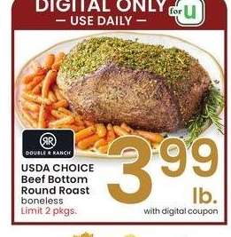 USDA Choice Beef Bottom Round Roast - boneless