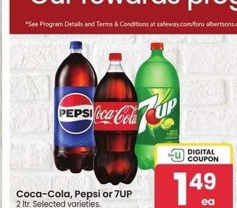 Coca-Cola, Pepsi or 7UP - 2 ltr. Selected varieties.