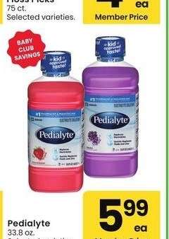 Pedialyte - 33.8 oz. Selected varieties.