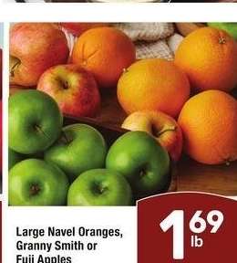 Large Navel Oranges, Granny Smith or Fuji Apples