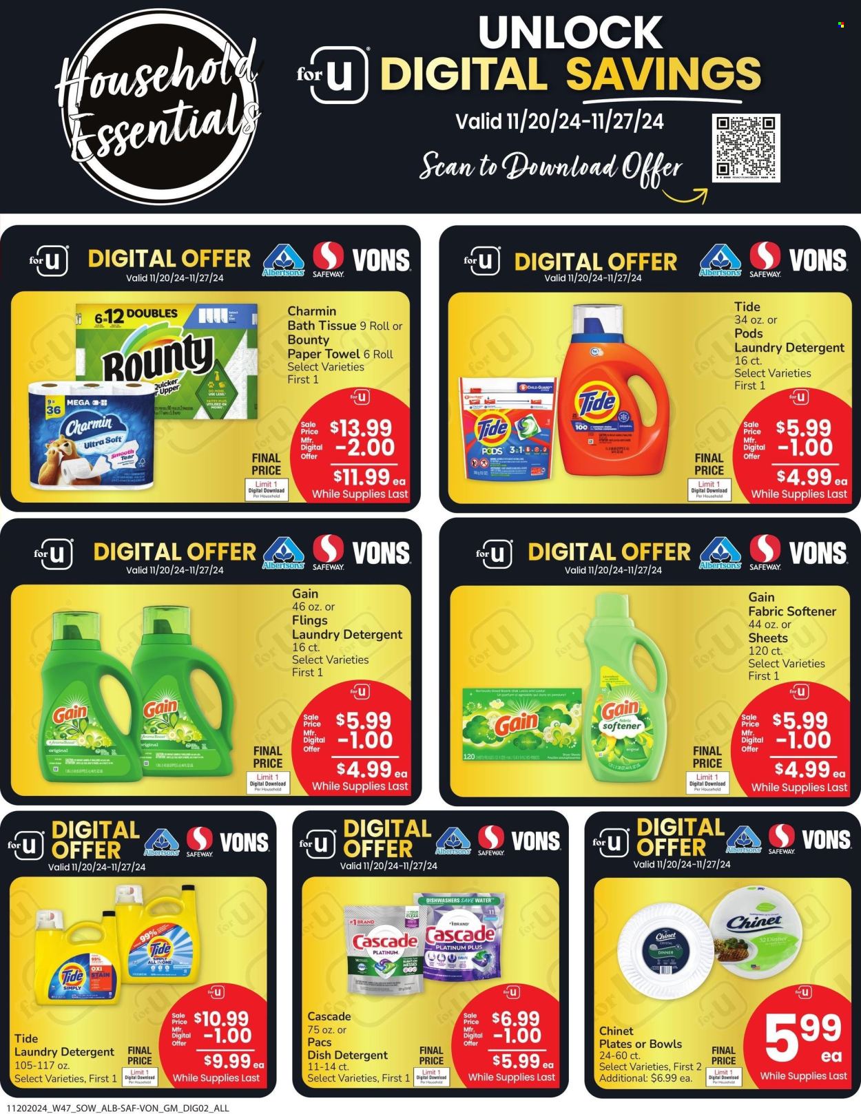 Albertsons ad - 11/20/2024 - 11/27/2024. Page 1