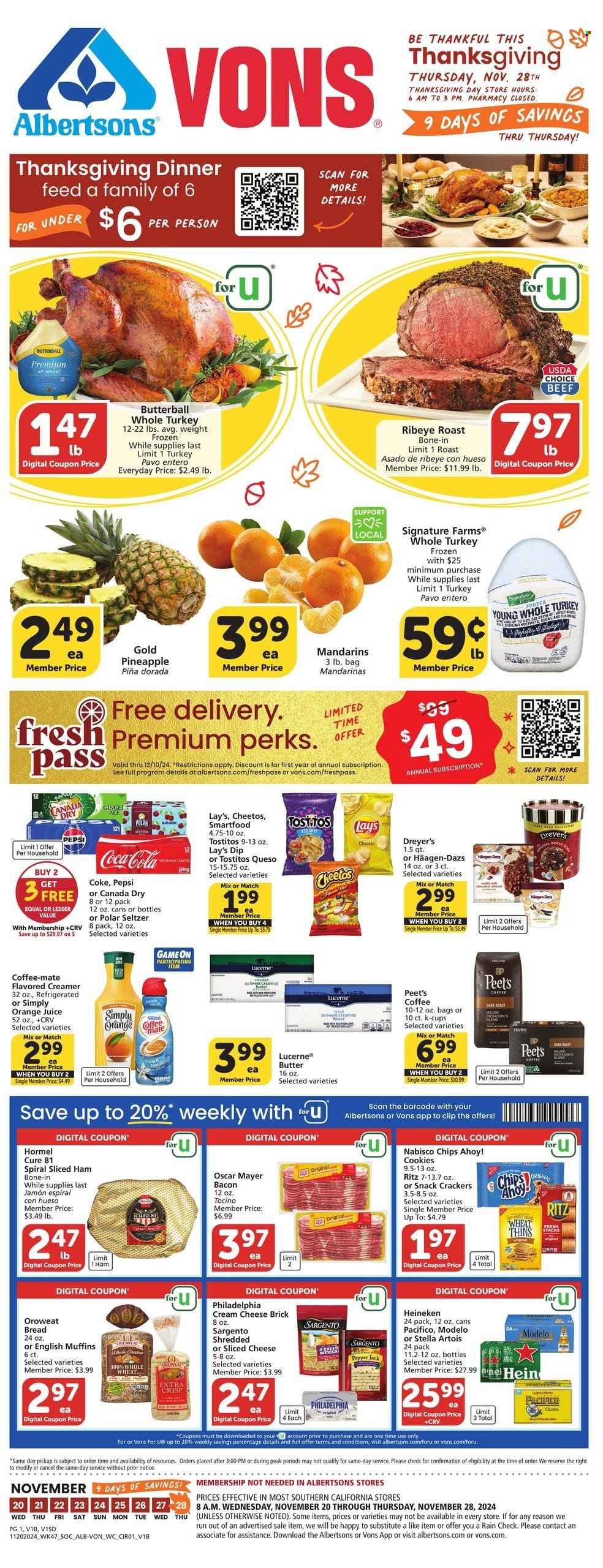 Albertsons ad - 11/20/2024 - 11/28/2024. Page 1