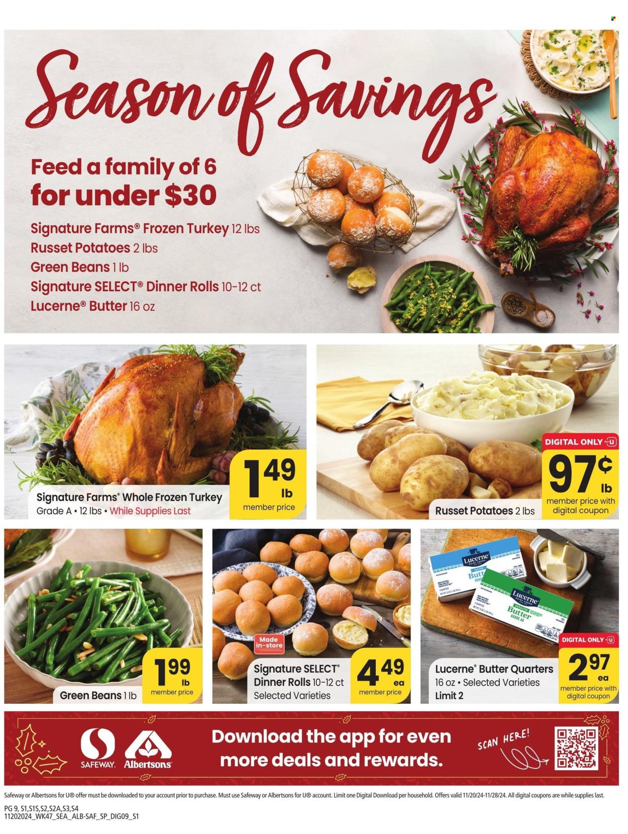 Albertsons ad - 11/20/2024 - 11/28/2024. Page 1