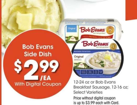 Bob Evans Side Dish - 12-24 oz or Bob Evans Breakfast Sausage, 12-16 oz; Select Varieties