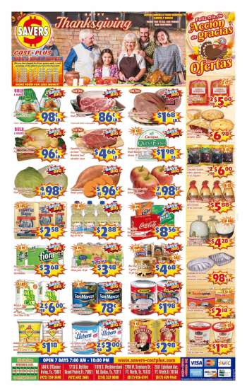 Savers Cost Plus Flyer - 11/20/2024 - 11/26/2024.