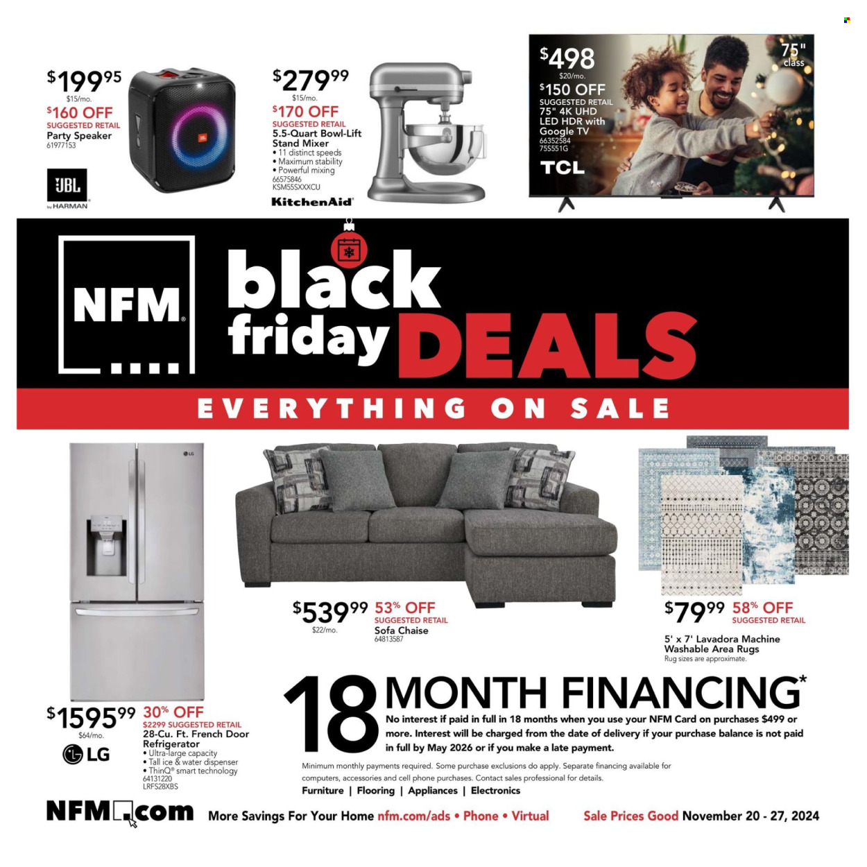 Nebraska Furniture Mart ad - 11/20/2024 - 11/27/2024. Page 1