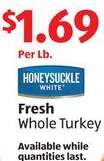 Honeysuckle Fresh Whole Turkey