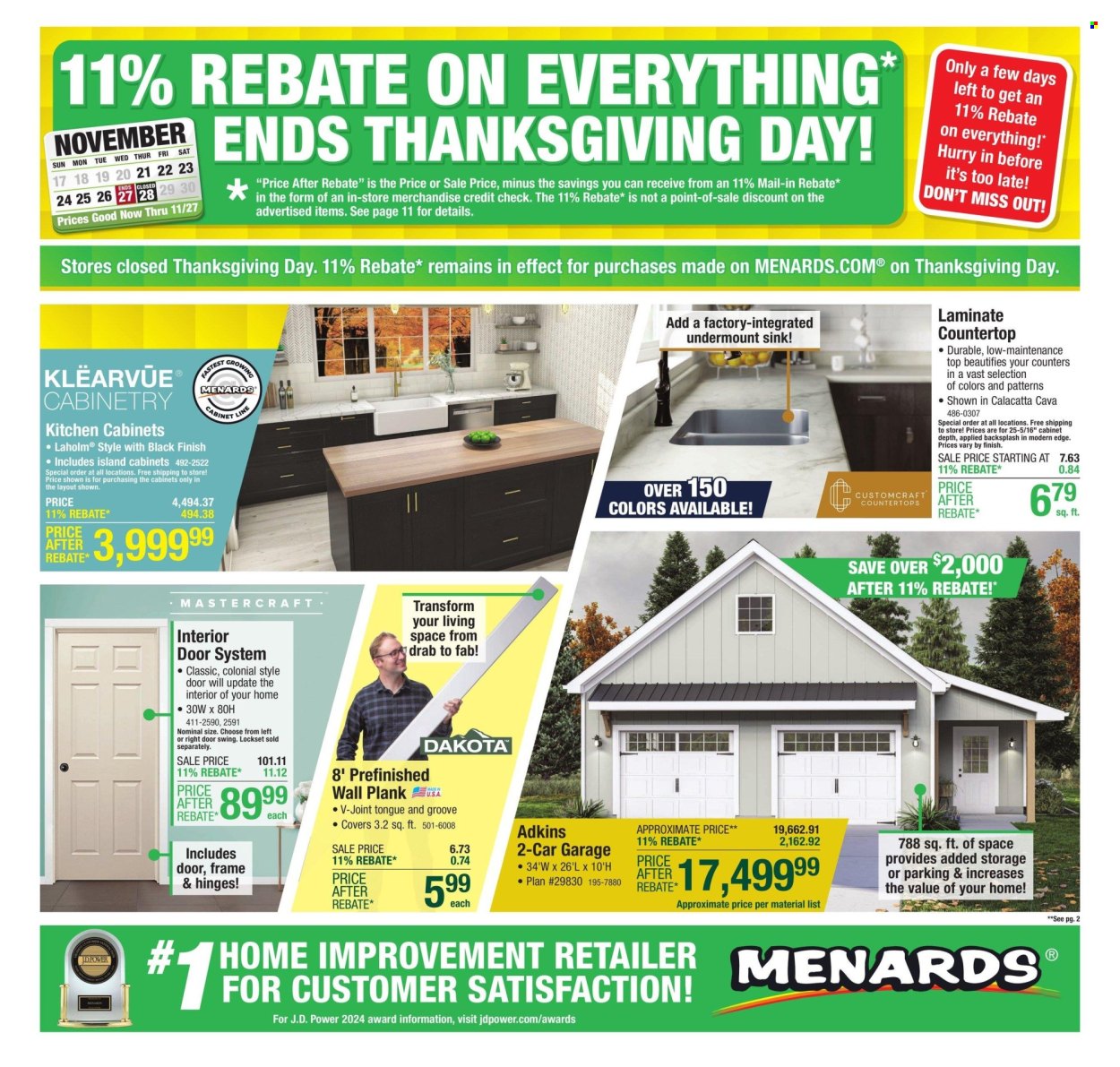 Menards ad - 11/21/2024 - 11/27/2024. Page 1