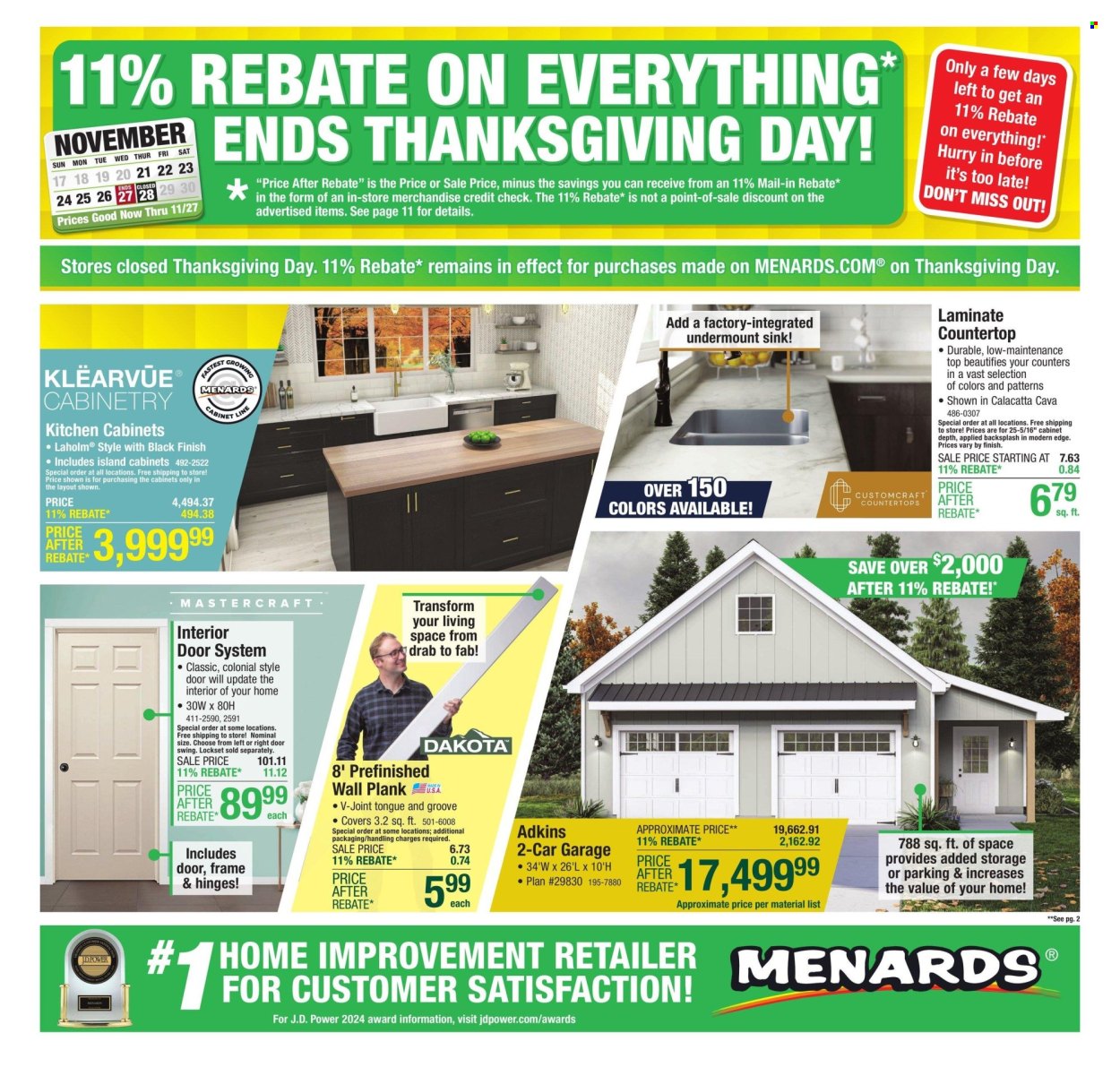 Menards ad - 11/21/2024 - 11/27/2024. Page 1