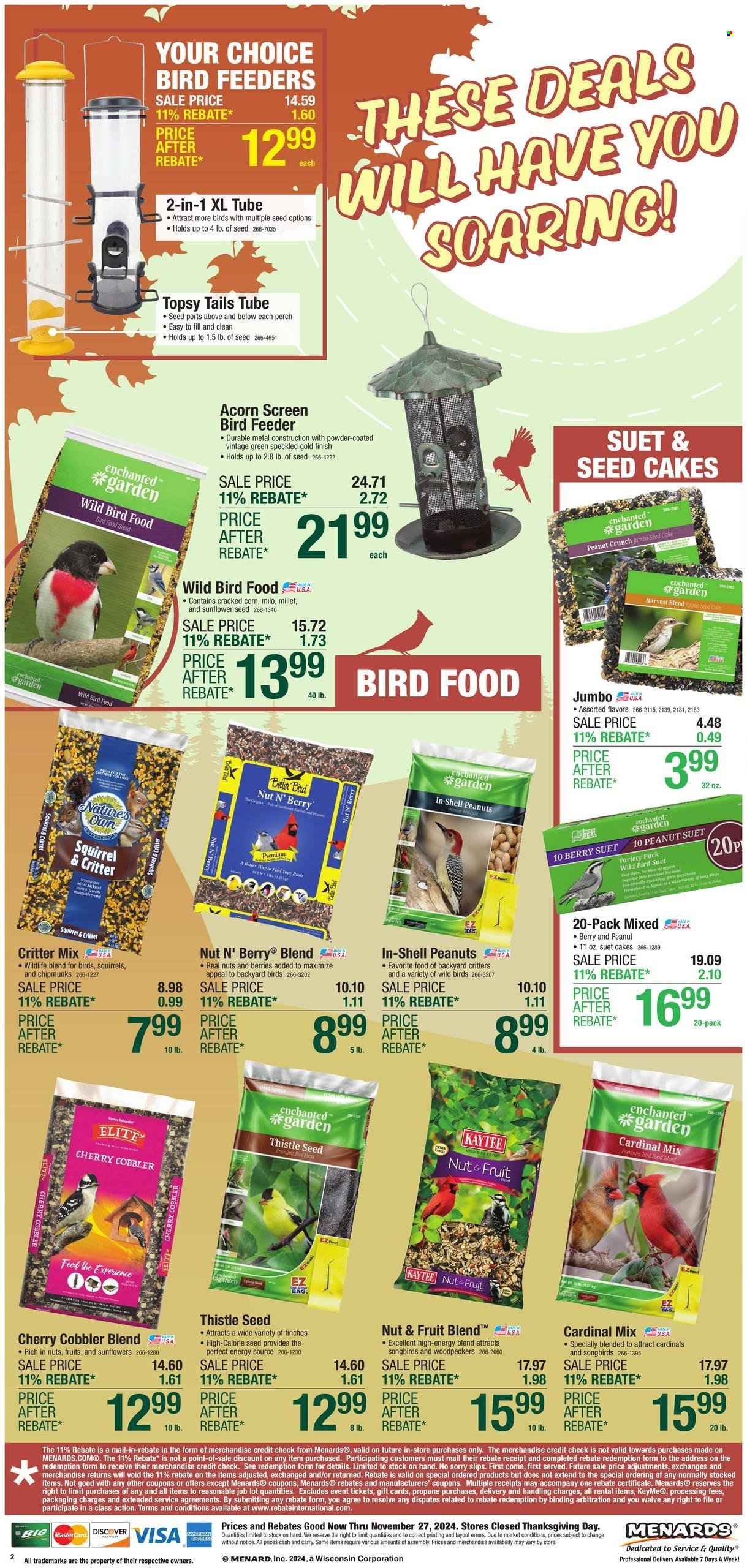 Menards ad - 11/21/2024 - 11/27/2024. Page 1