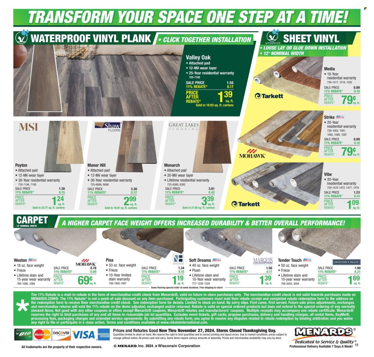 Menards ad - 11/21/2024 - 11/27/2024. Page 1