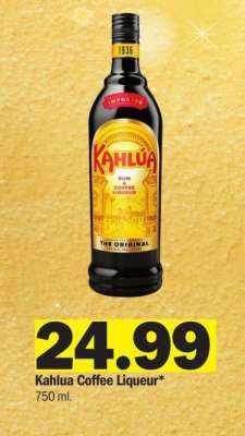 Kahlua Coffee Liqueur - 750 ml.

Not all advertised alcoholic beverages available in all stores. All wine 750ml unless otherwise noted. Please consume alcoholic beverages in moderation. Plus deposit where applicable.