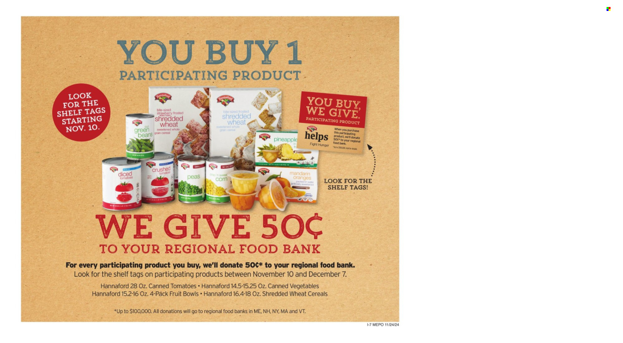 Hannaford ad - 11/24/2024 - 11/30/2024. Page 1