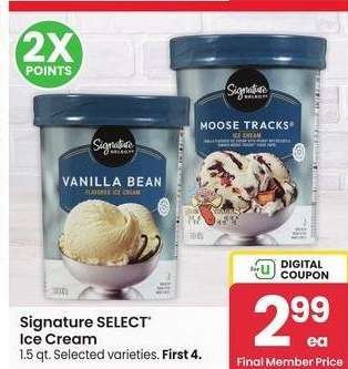 Signature SELECT® Ice Cream - 1.5 qt. Selected varieties.