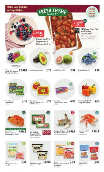 Fresh Thyme Flyer - 11/29/2024 - 12/03/2024.