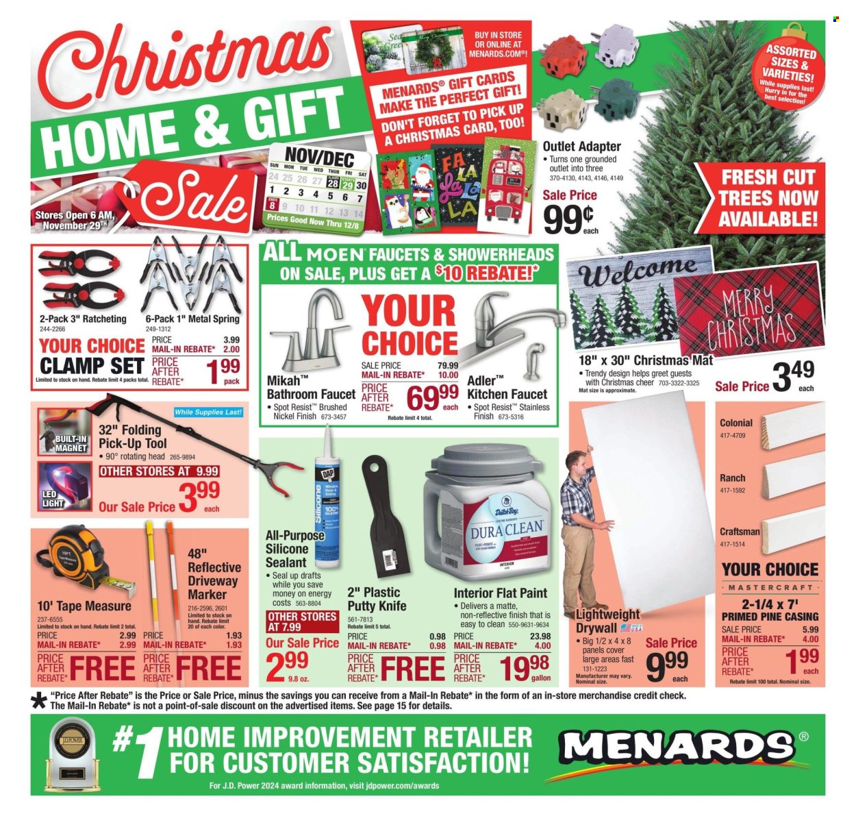 Menards ad - 11/29/2024 - 12/08/2024. Page 1