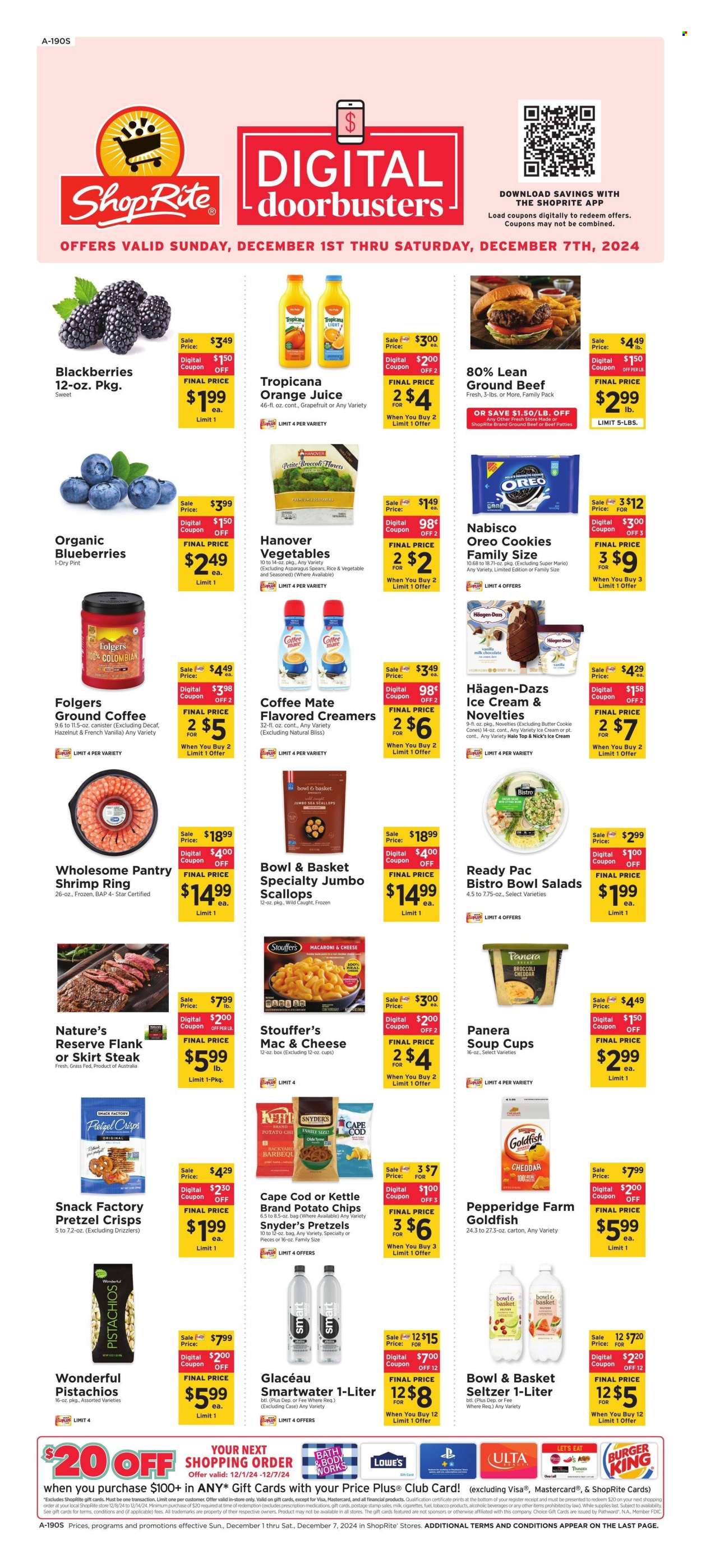 ShopRite ad - 12/01/2024 - 12/07/2024. Page 1