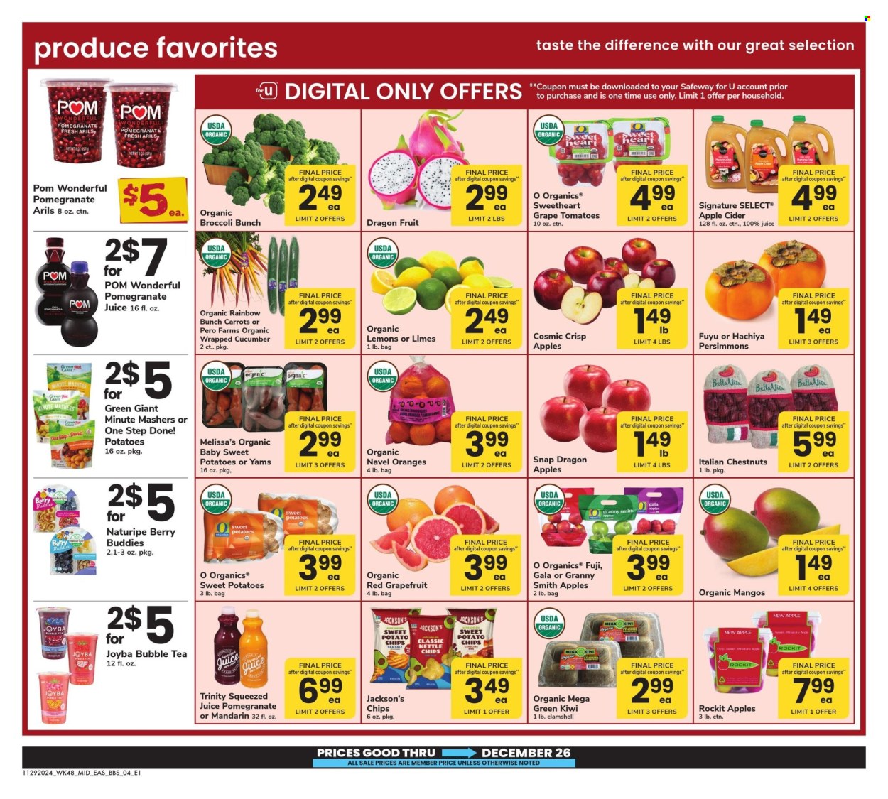 Safeway ad - 11/29/2024 - 12/26/2024. Page 1